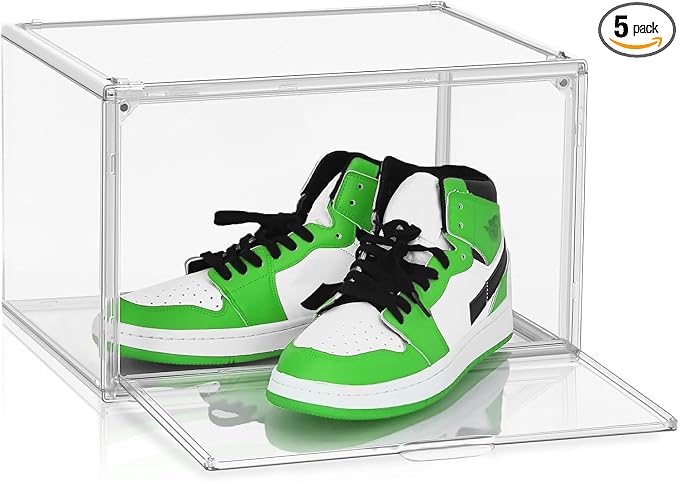 5 Pack Acrylic Shoe Boxes, Stackable Organizer by DAYOOH