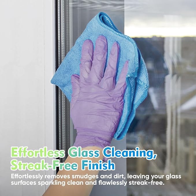 HOMEXCEL Blue Microfiber Cleaning Cloth 6 Pack 12.5 x 12.5 inch Microfiber - Image 3