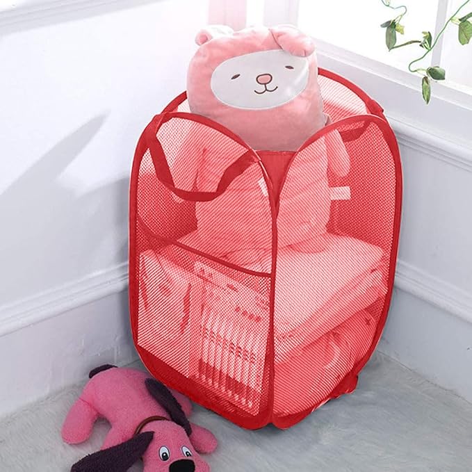 Pop up Hamper for Laundry, Collapsible Mesh Laundry Basket, Portable Foldable - Image 2