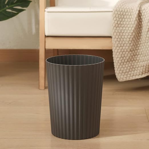 Small Bathroom Trash Can Plastic Wastebasket Garbage Can Dark Grey 2 Pack | - Image 4