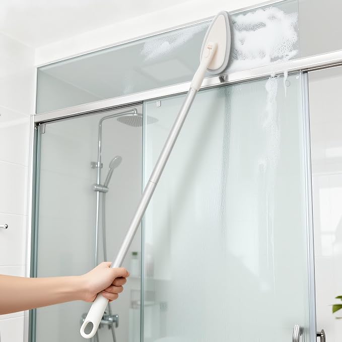 Qaestfy 4-in-1 Tub and Tile Shower Scrubber, Soft & Stiff Bristles Bathroom - Image 7