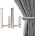 2 Pack Adhesive Curtain Holdbacks, No Drill Metal Curtain Tie Backs Holders by ForaBetterLiving