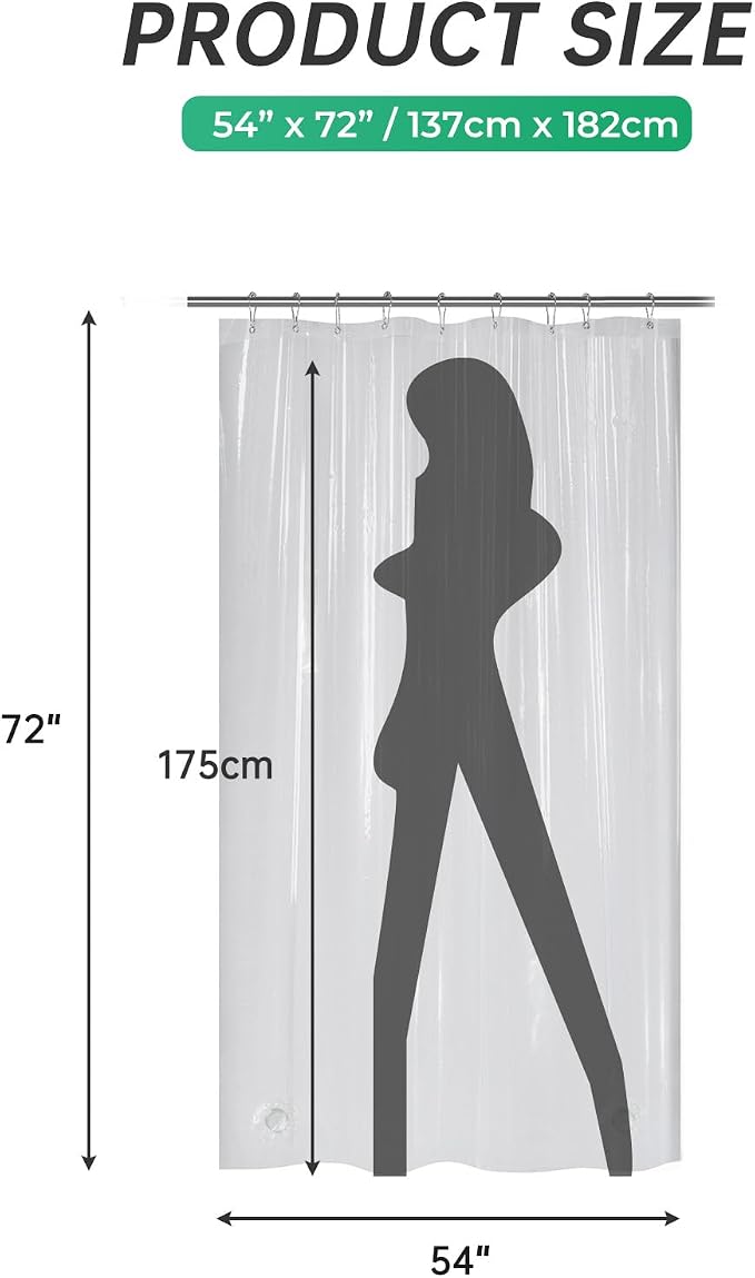 AmazerBath 54x72 Shower Curtain Stall, Plastic Small Shower Curtain Clear - Image 6