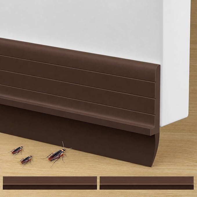 2Pc Total 72" Hard Door Draft Stopper, Door Sweep by Unknown