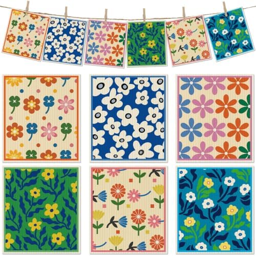 6 Pcs Swedish Paper Cloths for Kitchen, Reusable Paper Towels Washable by Revahope