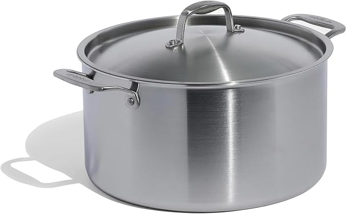 Made In Cookware - 12 Quart Stainless Steel Stock Pot With Lid - 5 Ply Stainless Clad - Professional Cookware - Crafted in Italy - Induction Compatible