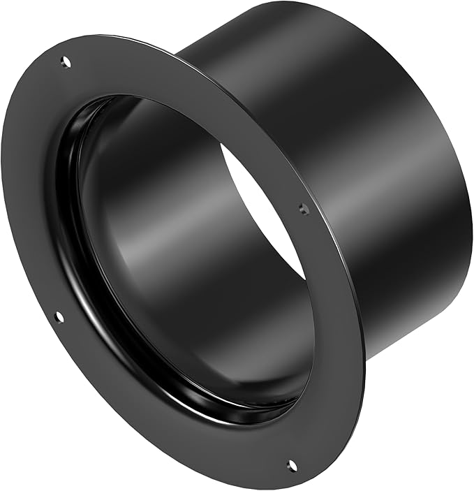 5 Inch Duct Connector, HG Power 125mm Plastic Straight Pipe Flange for 5" Ducting Pipes Hoses Heating Cooling HVAC Ventilation Use, Black