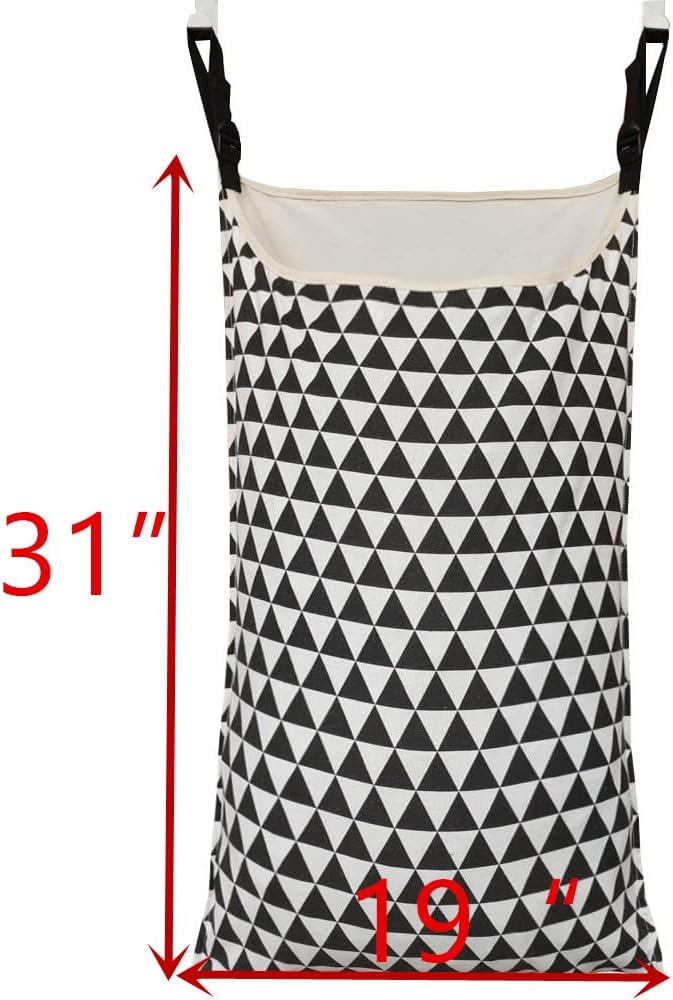Adjustable Space Saving over Door Hanging Laundry Hamper Bag - Image 3