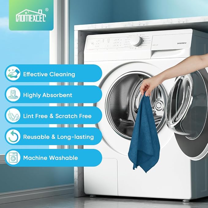 HOMEXCEL 24PK Microfiber Cleaning Cloth, Cleaning Rag - Image 7