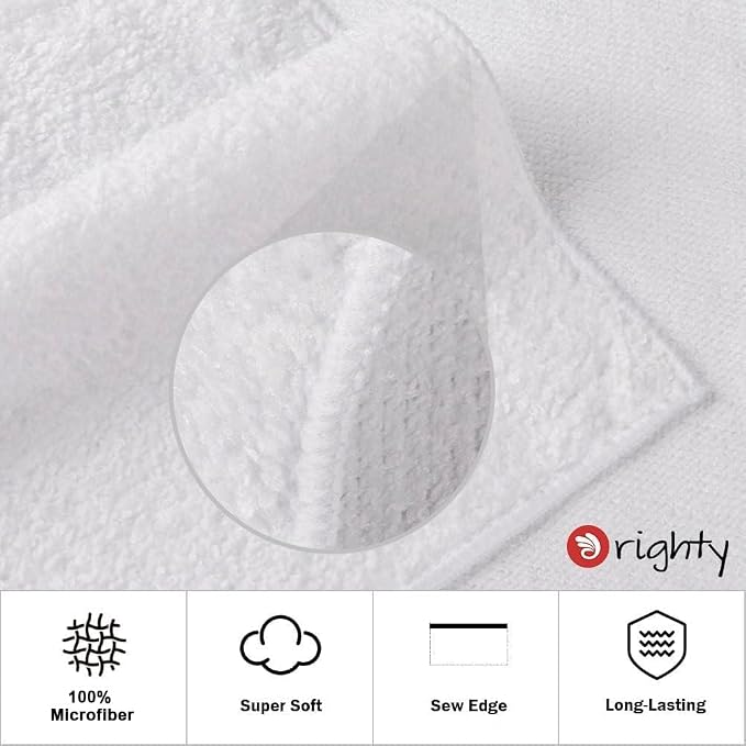 Orighty White Hand Towels Bulk, 16x28 inch | Quick Drying & Absorbent, - Image 4