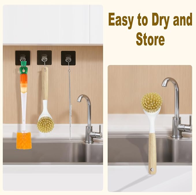 XYFuuee 5 Pack Bottle Brush Set, 5 in 1 Water Bottle Cleaning Brush, Long - Image 6