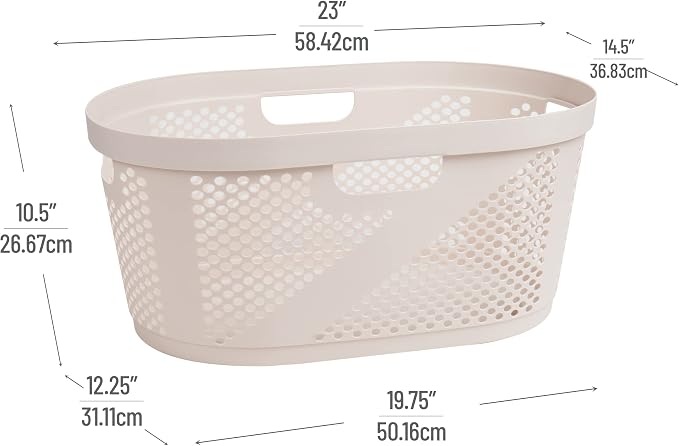 Mind Reader 40L Ventilated Laundry Baskets, Lightweight Clothes Hamper - Image 3