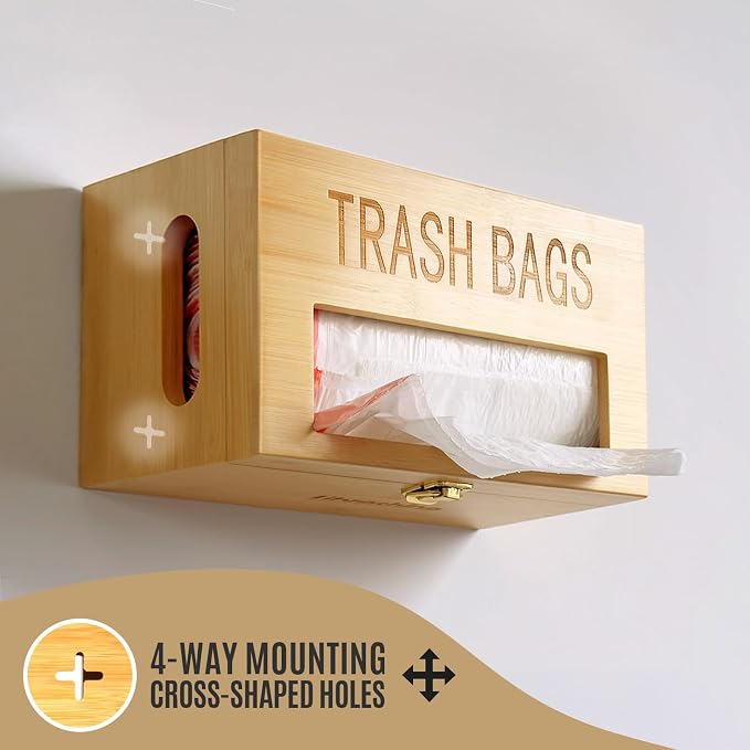 Bamboo Trash Bag Dispenser Holder - Image 7