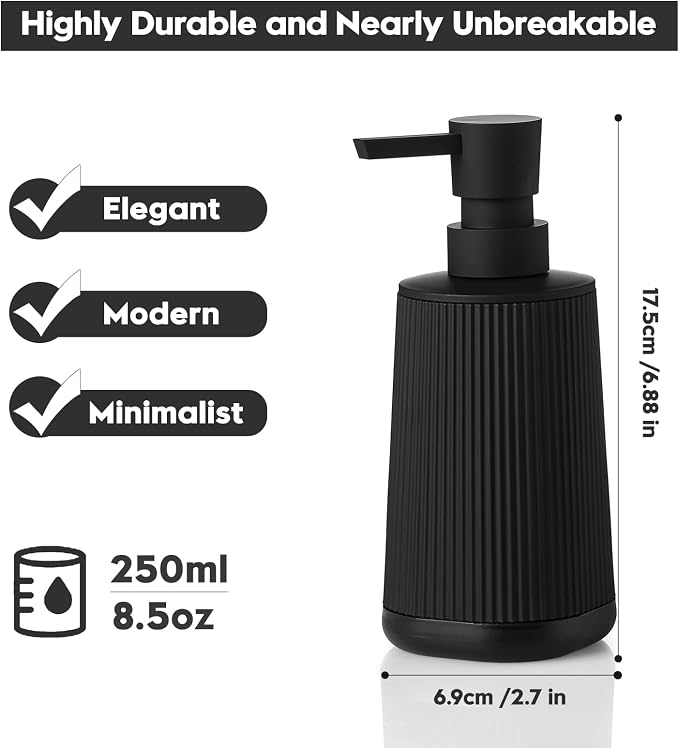 YAUKPH Small Soap Dispenser for Bathroom and Kitchen Black Silicone Base | - Image 2