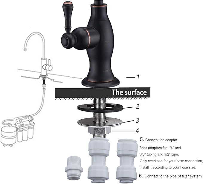 Delle Rosa Drinking Water Faucet, Stainless Steel Kitchen Water Filter Faucet - Image 6