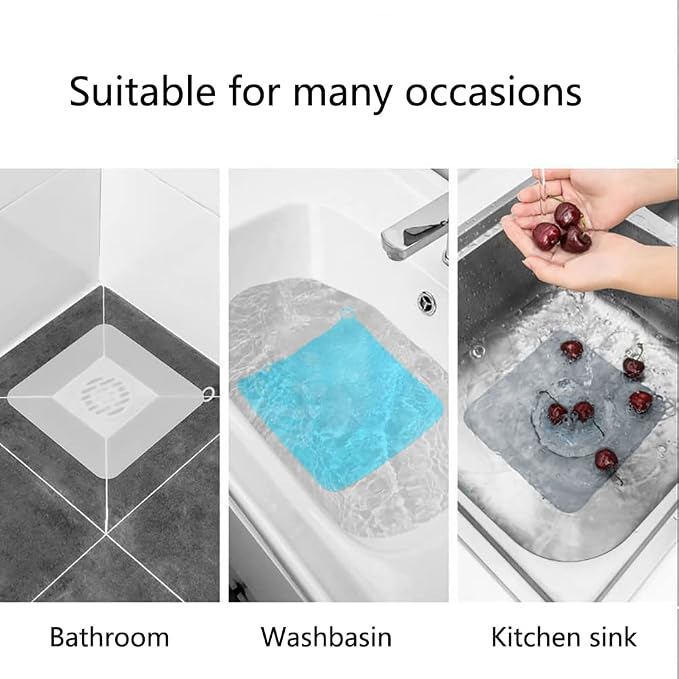 Silicone Tub Stopper Floor Drain Cover, 2 Pieces Sewer Anti-Odor Mat - Image 4