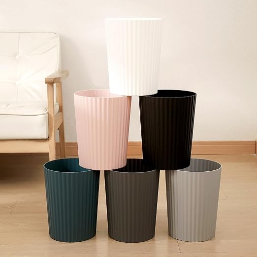Small Bathroom Trash Can Plastic Wastebasket Garbage Can Dark Grey 2 Pack | - Image 5