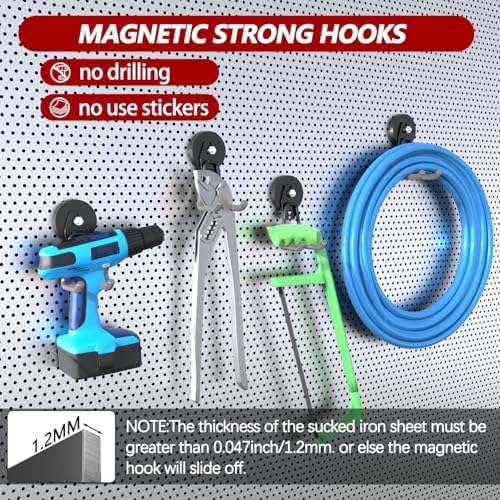 3-H Heavy Duty Magnetic Hooks, Large Magnet Hooks, 4 Pack Gray - Image 5