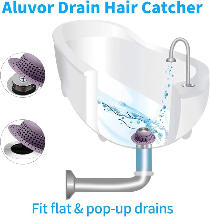 Aluvor Shower Drain Hair Catcher Bathtub Drain Cover Sink Drain Protector | - Image 3