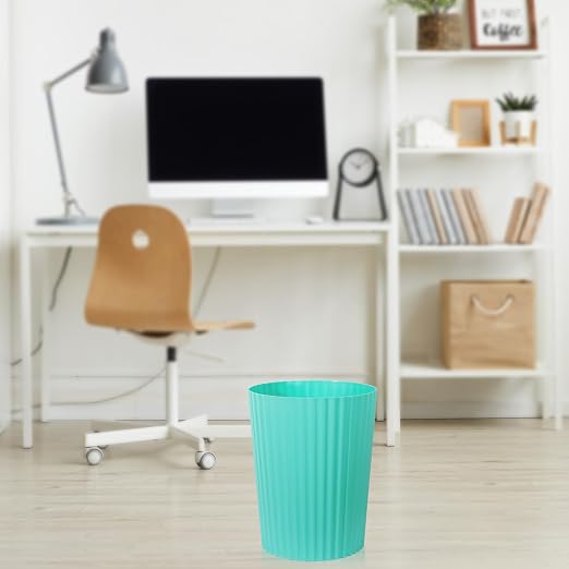 JiatuA Small Bathroom Trash Can Plastic Wastebasket Garbage Can Light Blue | - Image 5