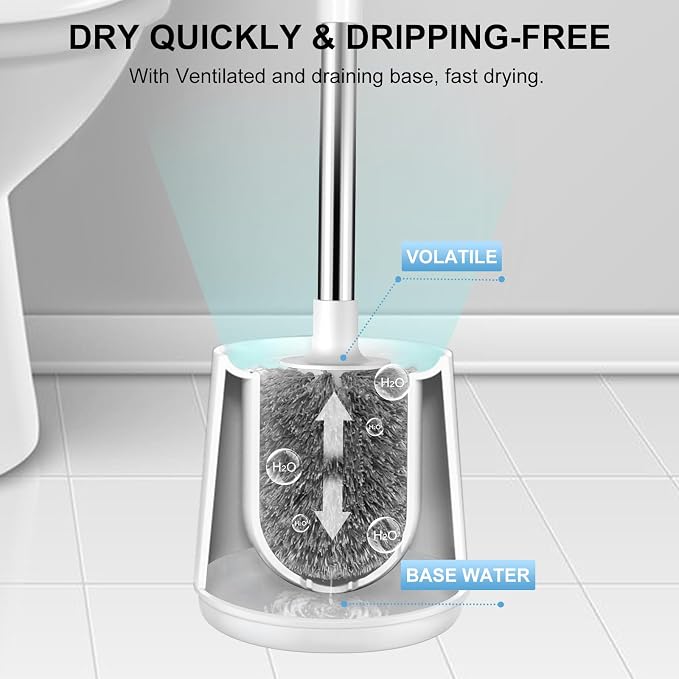 SetSail Toilet Brush 4 Pack Toilet Bowl Brush and Holder Toilet Cleaner Brush - Image 5