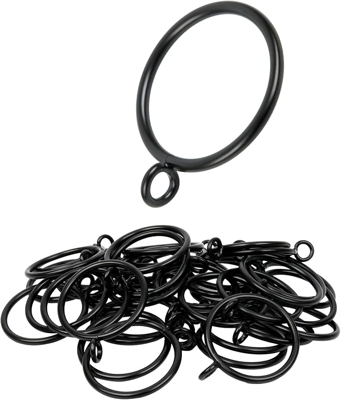 Curtain Rings with Eyelets, 48 Pack Metal Drapery Rings by Unknown