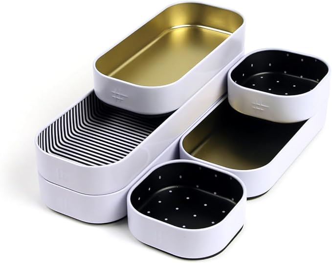 Three by Three Seattle Metal Drawer Organizer Tray Set, makeup & office drawers - Image 5