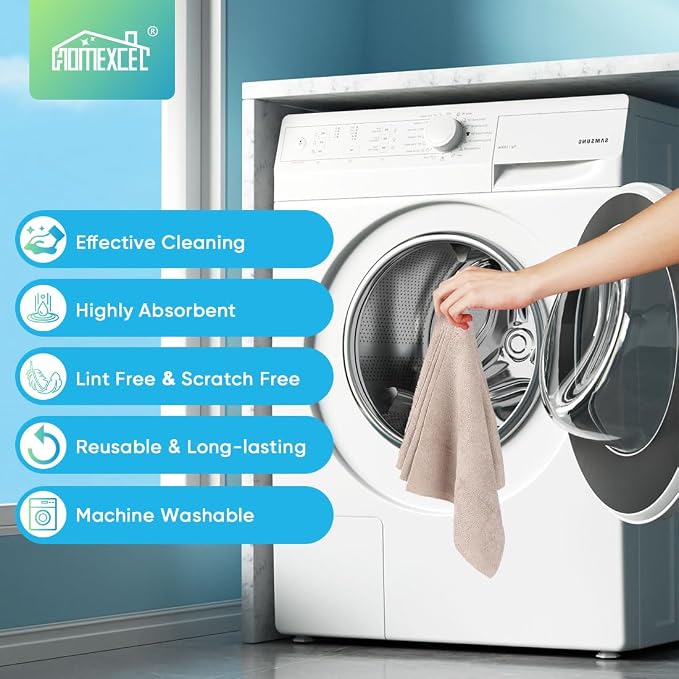 HOMEXCEL Microfiber Cleaning Cloth 100PK, Towels - Image 7