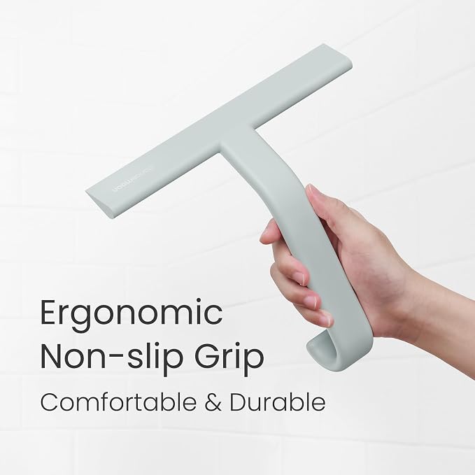 JustHang Shower Squeegee with Built-in Hook, 10-Inch Sage Green | Award-Winning - Image 6