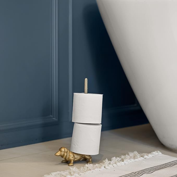 WallCharmers Gold Paper Towel Holder, Metal Toilet or Kitchen Paper Holder - Image 8