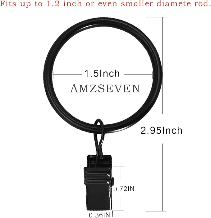 80 Pack Metal Curtain Rings - Image 2