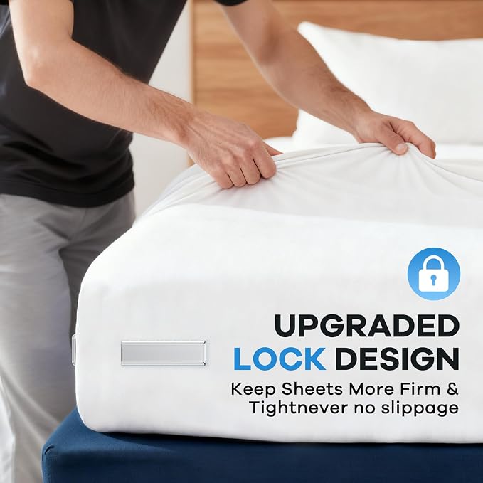 Upgrade Bed Sheet Holders for Corners Keep Sheets Firm & Tight, Foldable Lock - Image 2