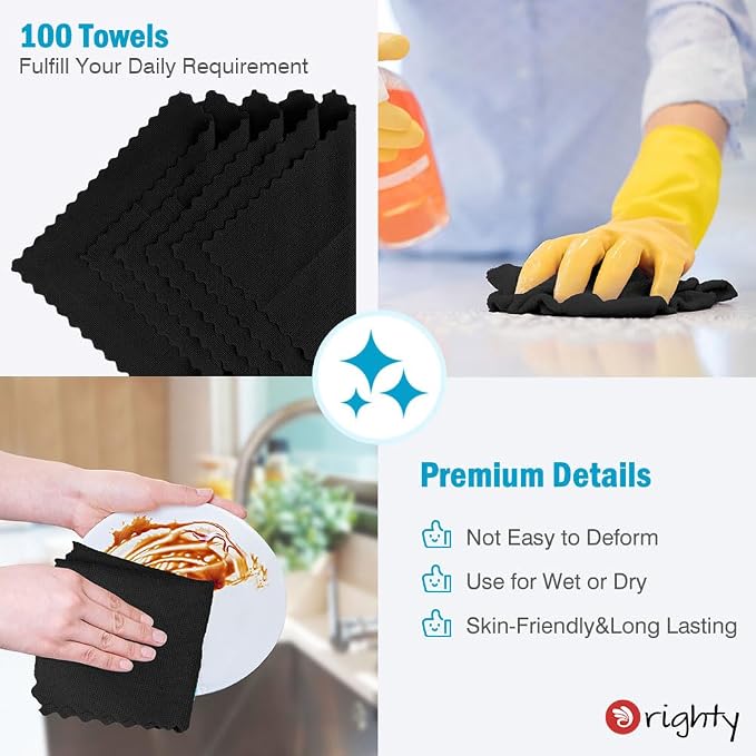 Orighty Microfiber Cleaning Cloth Bulk, 100 Pack, 11.5x11.5 inch, Soft Highly - Image 5