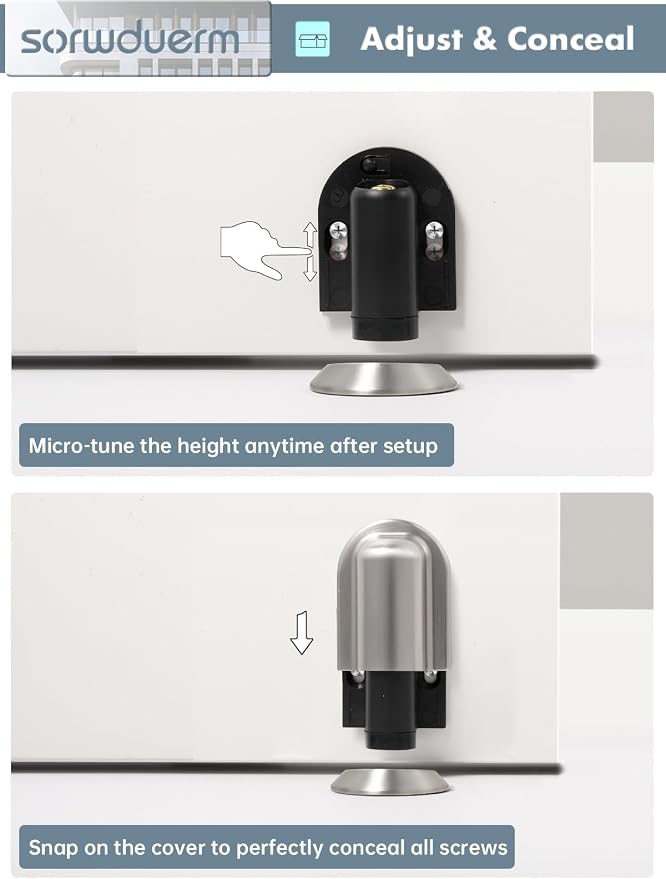 2 Pack Nickel Door Stopper Magnetic Door Cathc Brushed Nickel Floor Mounted - Image 6