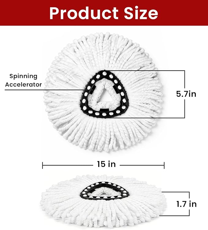12 Pack Spin Mop Head Replacement - Image 3