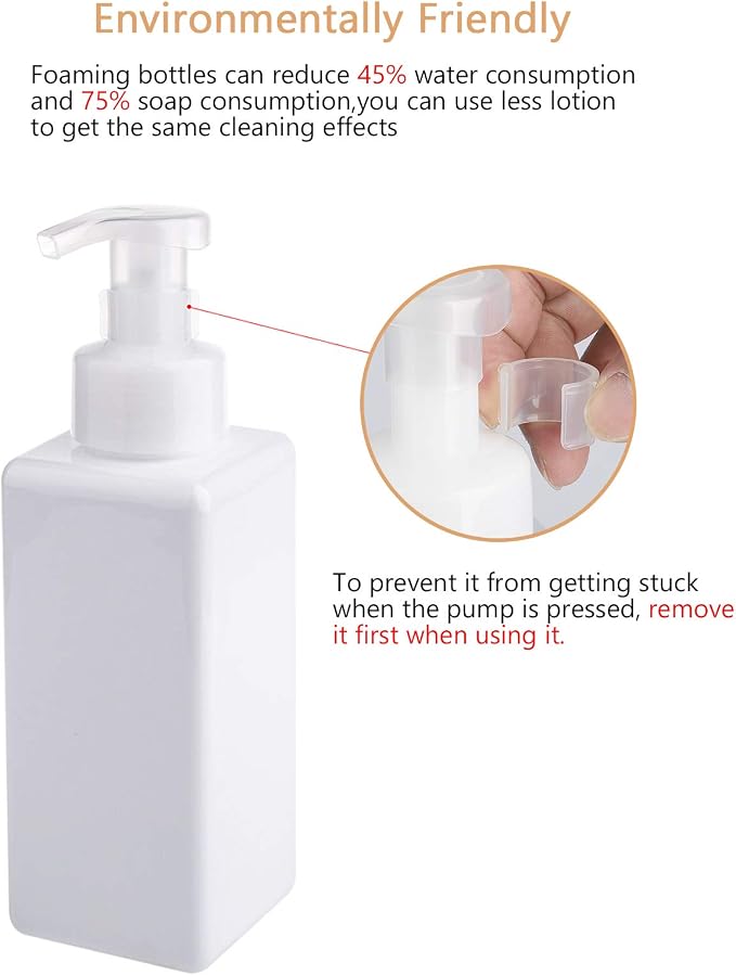 UUJOLY Foaming Soap Dispenser 650ml Refillable Plastic Pump Bottle - Image 2