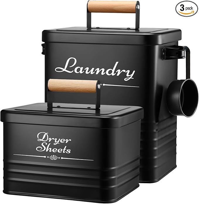 Farmhouse Metal Laundry Detergent Pod Container by CRULEEN