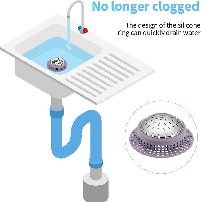 Aluvor Bathtub Drain Hair Catcher Shower Drain Cover Sink Drain Protector | - Image 4