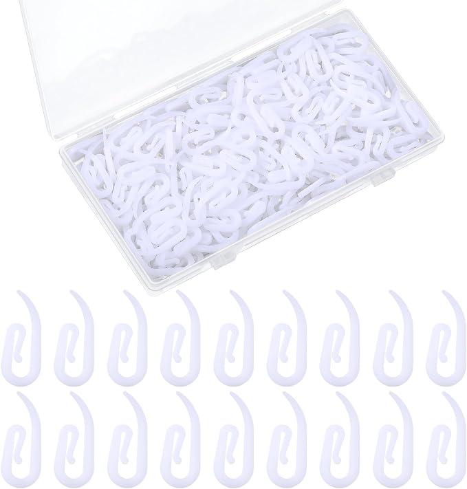 Wonderjune 300 Pcs White Plastic Curtain Hooks by Wonderjune