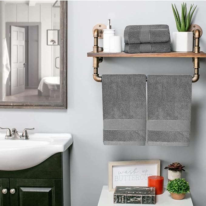 Lchkrep Bathroom Hand Towels, Home Soft 100% Cotton Super Soft Highly Absorbent - Image 2