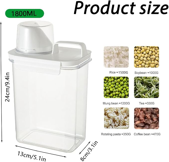 61oz Leak-Proof Laundry Detergent Dispenser, Double Sealed Refillable Container - Image 2
