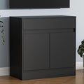 Buffet Cabinet with 2 Doors and Drawer, Coffee Bar Cabinet with Adjustable Shelf, Modern Kitchen Buffet Sideboard for Living Room, Kitchen, Black