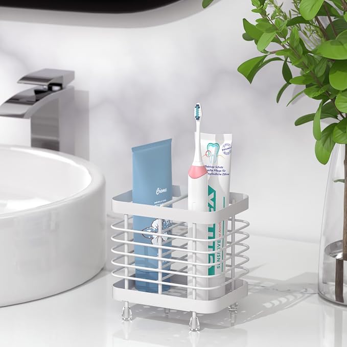 Luxspire Toothbrush Holders for Bathroom, Stainless Steel, 2 Slots, Toothbrush - Image 6