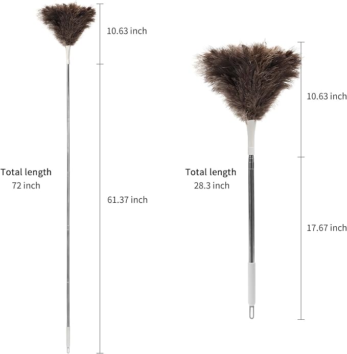 Feather Duster, Ostrich Feather Duster Replacement Head, Reusable Ostrich - Image 4