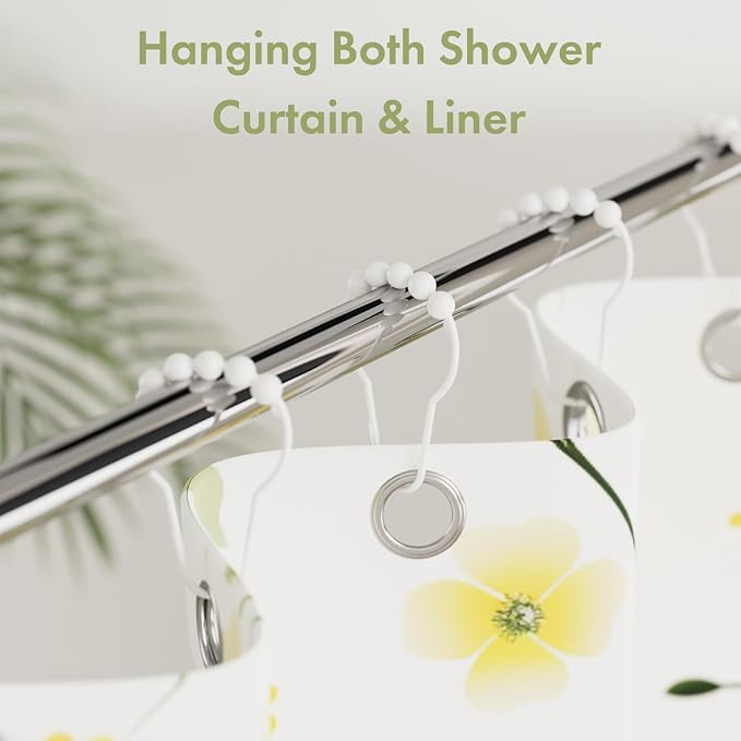 Shower Curtain Hooks, Decorative Shower Curtain Hooks Rust-Resistant Stainless - Image 2
