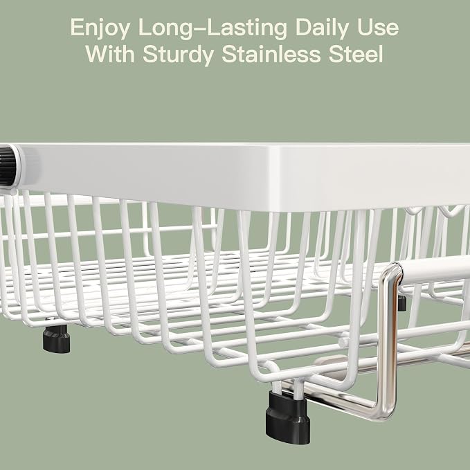 White Dish Drying Rack Over The Sink - Image 7