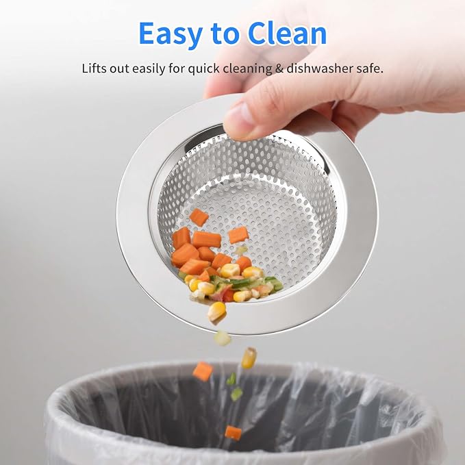 Chefbee 4PCS 4.4" Stainless Steel Kitchen Sink Drain Strainer Food Catcher - Image 6