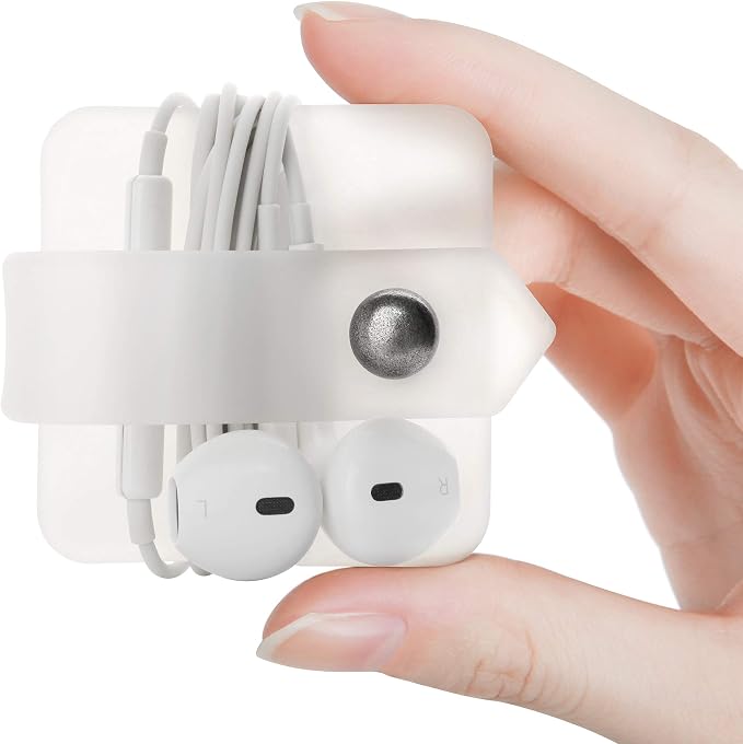 Silicone Cord Organizer, Transparent Earphone Wrap, Button Closure, Flexible - Image 2