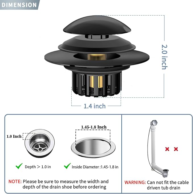 2 in 1 Tub Stopper Bathtub Drain Hair Catcher - Image 7