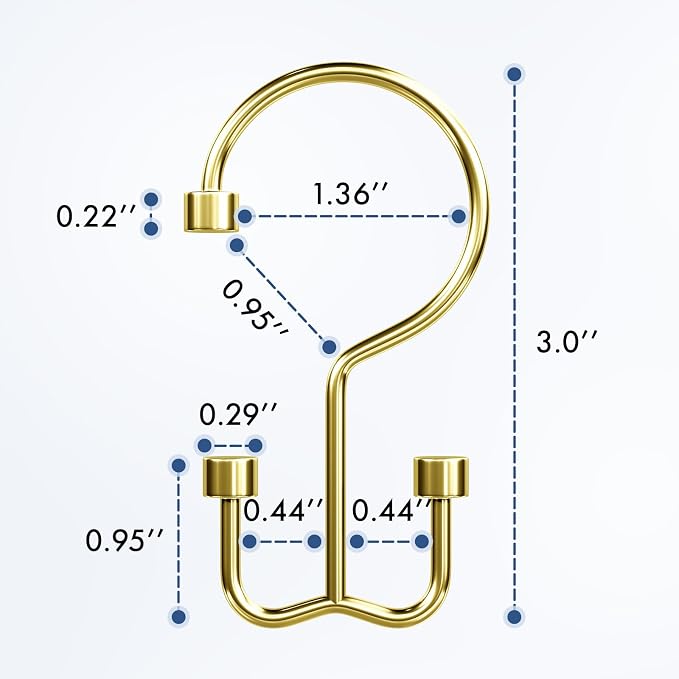 Bathway Shower Curtain Hooks Gold Shower Curtain Rings - Image 2